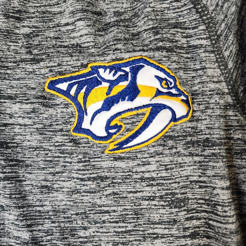 Holloway Nashville Preds Gray Quarter-Zip Pullover with Logo Goal One Womens XS - Picture 2 of 12